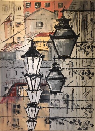 Painting titled "City Charms" by Maria Godinho, Original Artwork, Oil