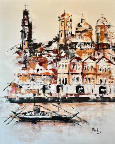 Painting titled "Sentir o Porto" by Maria Godinho, Original Artwork, Acrylic