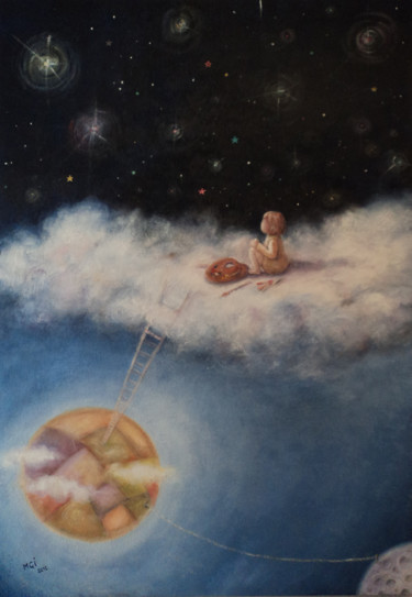 Pittura intitolato "Il mio cielo" da Maria-Grazia Innocenti, Opera d'arte originale, Acrilico