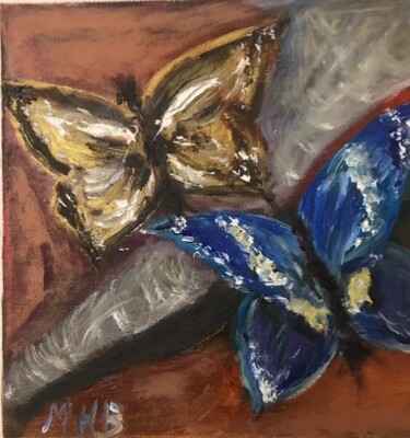 Peinture intitulée "Papillon" par Maria Helena Benier - De Macedo, Œuvre d'art originale, Huile