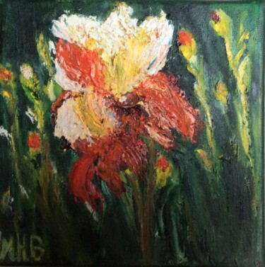 Peinture intitulée "L’iris aux couleurs…" par Maria Helena Benier - De Macedo, Œuvre d'art originale, Huile