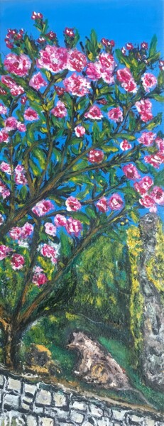Peinture intitulée "Le laurier-rose" par Maria Helena Benier - De Macedo, Œuvre d'art originale, Acrylique