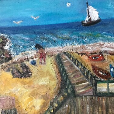 "La plage portugaise" başlıklı Tablo Maria Helena Benier - De Macedo tarafından, Orijinal sanat, Akrilik