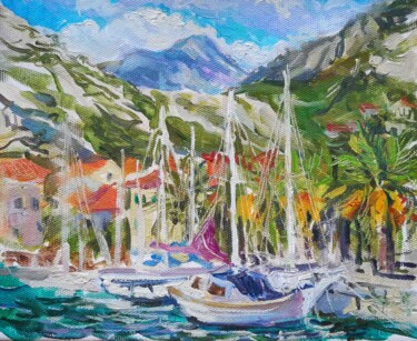 Pintura intitulada "Oilpainting Sea lan…" por Maria Iakovleva, Obras de arte originais, Óleo
