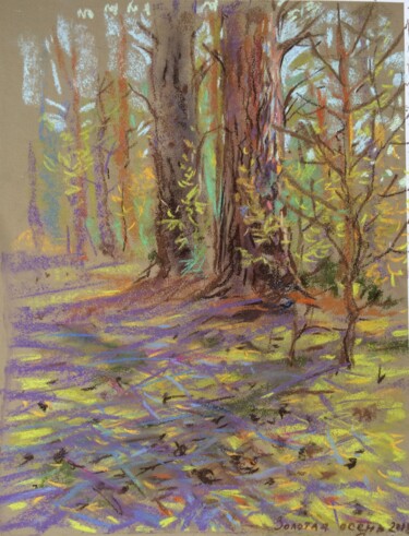 Peinture intitulée "Indian summer / Зол…" par Maria Iakovleva, Œuvre d'art originale, Pastel