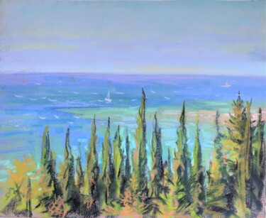 Painting titled "Seascape Painting O…" by Maria Iakovleva, Original Artwork, Pastel