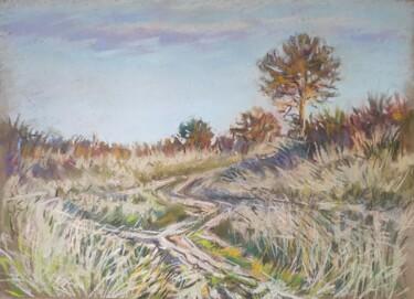 Pintura intitulada "Sunset landscape pa…" por Maria Iakovleva, Obras de arte originais, Pastel