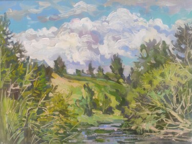 Painting titled "Wall art landscape…" by Maria Iakovleva, Original Artwork, Oil