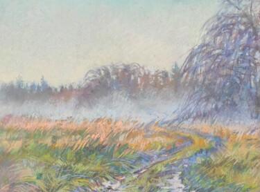 Painting titled "Autumn foggy pastel…" by Maria Iakovleva, Original Artwork, Pastel