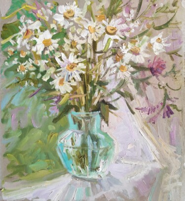 Schilderij getiteld "Summer flowers" door Maria Iakovleva, Origineel Kunstwerk, Olie