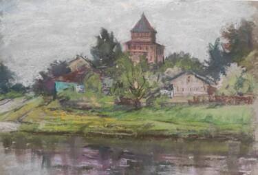 Painting titled "Rainy day in Kolomna" by Maria Iakovleva, Original Artwork, Pastel