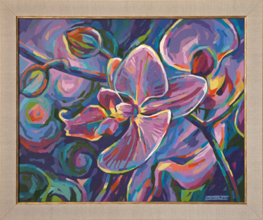 Painting titled "Orchid's midday dre…" by Maria Iurkova, Original Artwork, Acrylic
