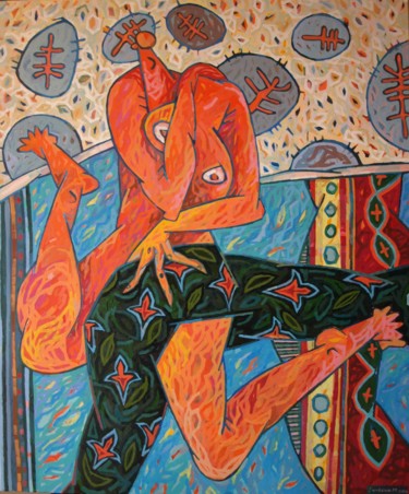 Pittura intitolato "Muse" da Maria Iurkova, Opera d'arte originale, Olio Montato su Telaio per barella in legno
