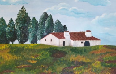 Pintura intitulada "Farmhouse in Alente…" por Mjcoimbra, Obras de arte originais, Óleo