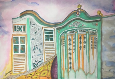 "Janelas dos Casario…" başlıklı Tablo Maria Julia Walter tarafından, Orijinal sanat, Suluboya