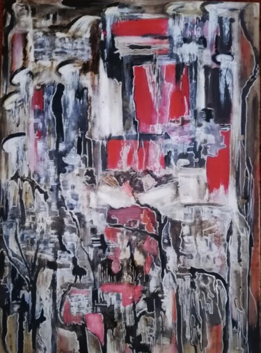 Schilderij getiteld "Ταξίδι στη Αφρική" door Maria Karageorgiou, Origineel Kunstwerk, Acryl