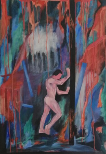 Pittura intitolato ""Aναζητώντας διέξοδ…" da Maria Karageorgiou, Opera d'arte originale, Acrilico