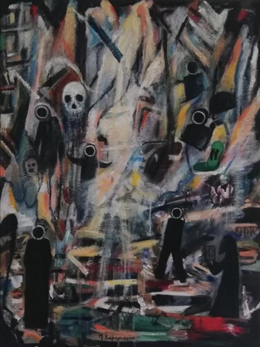 Malerei mit dem Titel ""ΕΡΕΙΠΙΑ ΠΟΛΕΜΟΥ"" von Maria Karageorgiou, Original-Kunstwerk, Acryl