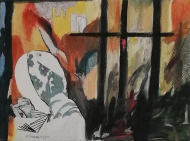 Pittura intitolato ""Η ΣΤΑΥΡΩΣΗ"" da Maria Karageorgiou, Opera d'arte originale, Acrilico