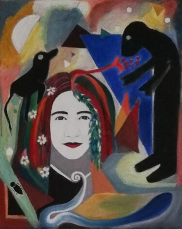 Peinture intitulée "ΕΝΟΤΗΤΑ ΦΑΝΤΑΣΙΑ" par Maria Karageorgiou, Œuvre d'art originale, Acrylique
