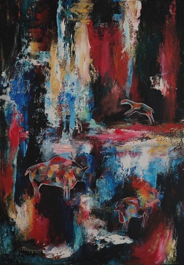 Malerei mit dem Titel "ΕΞΕΡΕΥΝΗΣΗ" von Maria Karageorgiou, Original-Kunstwerk, Acryl