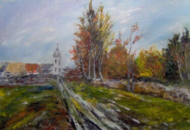 Painting titled "The first snow" by Maria Karalyos, Original Artwork