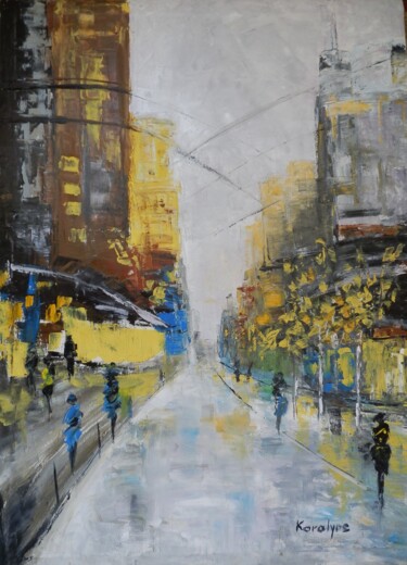 Painting titled "Boulevard" by Maria Karalyos, Original Artwork, Oil