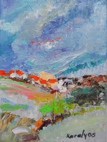 Pittura intitolato "Rural" da Maria Karalyos, Opera d'arte originale, Olio