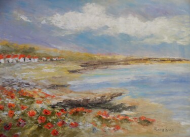 Painting titled "Sea shore" by Maria Karalyos, Original Artwork, Oil