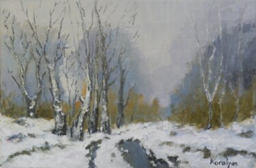 Painting titled "Winter" by Maria Karalyos, Original Artwork, Oil
