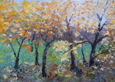 Painting titled "Autumn colors" by Maria Karalyos, Original Artwork, Oil