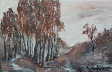 Painting titled "Winter day" by Maria Karalyos, Original Artwork, Oil