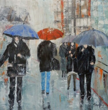 Painting titled "It rain everyday" by Maria Karalyos, Original Artwork, Oil