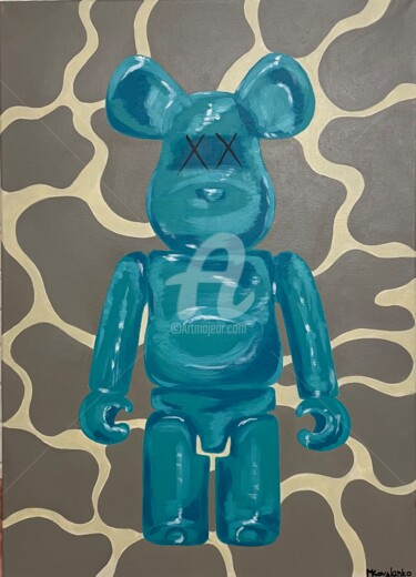 Картина под названием "“Bearbrick Letique”" - Мария Коваленко, Подлинное произведение искусства, Акрил Установлен на Деревян…