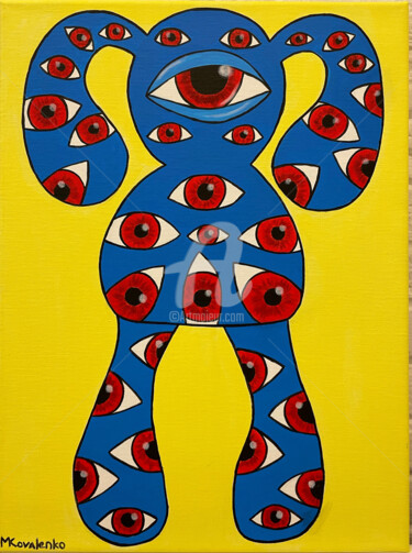 Картина под названием "«Аргус»" - Мария Коваленко, Подлинное произведение искусства, Акрил Установлен на Деревянная рама для…