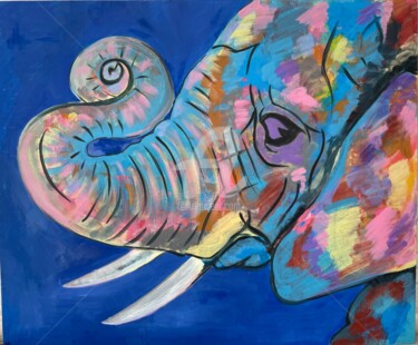 Картина под названием "«Слон»" - Мария Коваленко, Подлинное произведение искусства, Акрил Установлен на картон