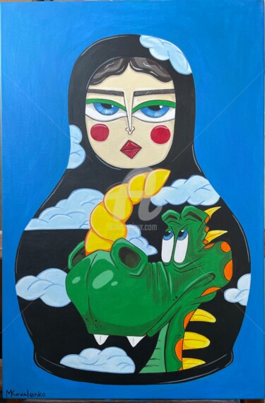 绘画 标题为“«Матрешка»” 由Мария Коваленко, 原创艺术品, 丙烯 安装在木板上