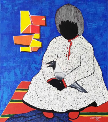 Pintura titulada "Home alone painting" por Maria Lapteva, Obra de arte original, Acrílico