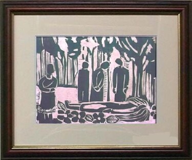 Printmaking titled "20_Despedida" by Maria Lucia Pacheco, Original Artwork, Xylography