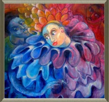 Painting titled "Carnaval 1" by Maria Lucia Pacheco, Original Artwork, Oil