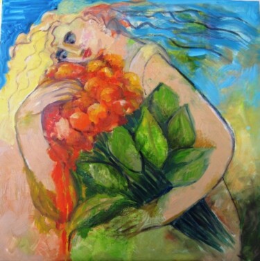 Malerei mit dem Titel "Loura apaixonada" von Maria Lucia Pacheco, Original-Kunstwerk, Öl