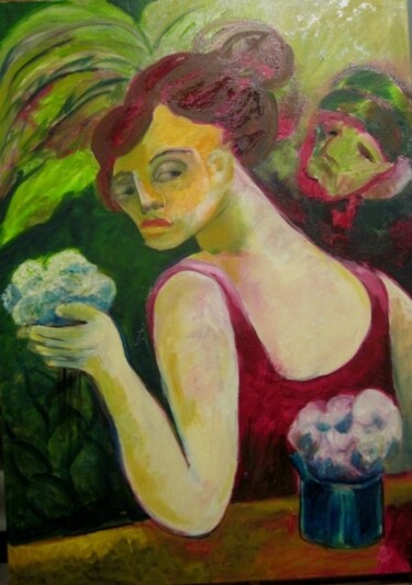 Pintura intitulada "Sábado à tarde !" por Maria Lucia Pacheco, Obras de arte originais, Óleo