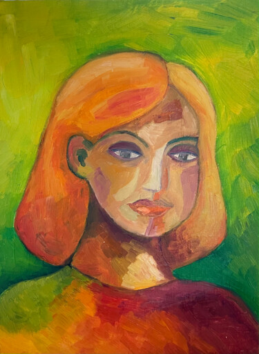 Schilderij getiteld "Gane con mis colores" door Maria Lucrecia Serrat, Origineel Kunstwerk, Olie