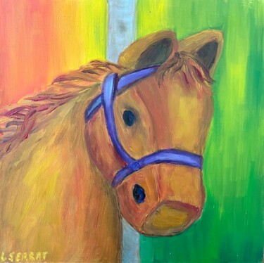 Painting titled "El caballo de la ca…" by Maria Lucrecia Serrat, Original Artwork, Oil