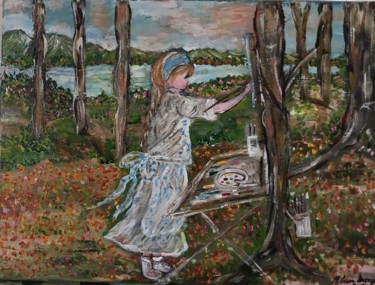 Pintura titulada "La pintora" por Bascoy, Obra de arte original, Acrílico
