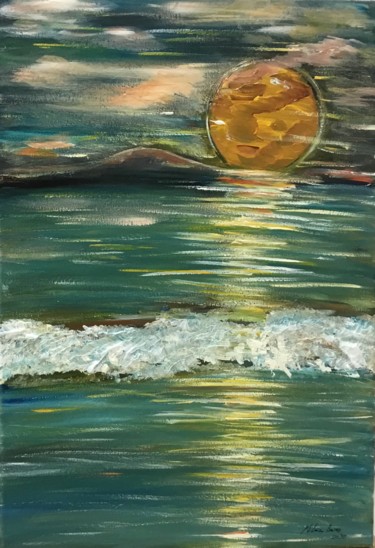 Peinture intitulée "Puesta de Sol" par Bascoy, Œuvre d'art originale, Acrylique