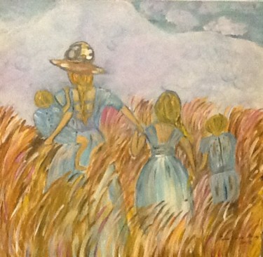 Pintura titulada "Con mis hijos" por Bascoy, Obra de arte original