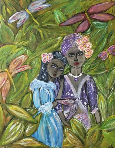 Pintura intitulada "Las mulatas" por Bascoy, Obras de arte originais, Acrílico