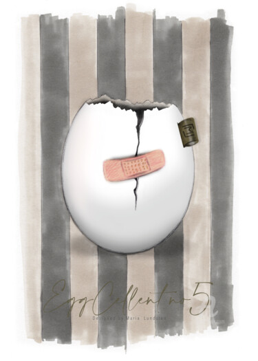 Arte digitale intitolato "EggcellentCollectio…" da Maria Lundsten, Opera d'arte originale, Acquarello