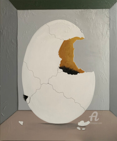 Peinture intitulée "Hiding" par Maria Lundsten, Œuvre d'art originale, Acrylique